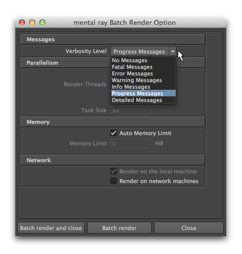 Batch Render settings